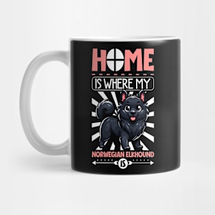 Home is with my Black Norwegian Elkhound Mug